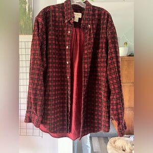 Vintage corduroy, Eddie Bauer Red Plaid Button-Up Shirt